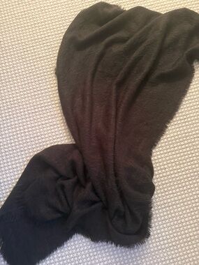 Free People dark brown fuzzy wrap scarf